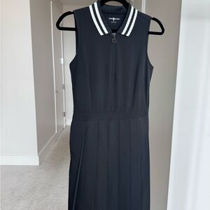 Tory Birch Golf ⛳️ Black Sleeveless Dress with Striped Collar